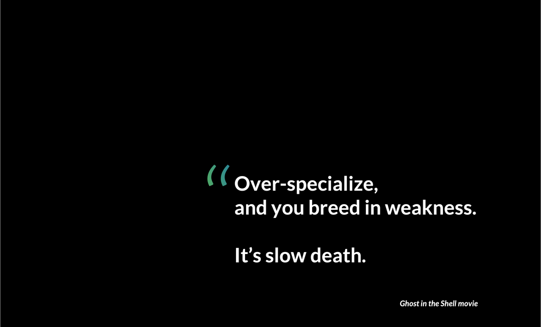 Quote from the movie "Ghost in the Shell" (1995) in white text on black background