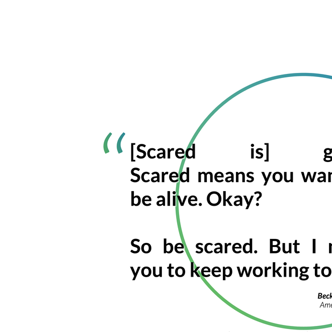 Image of: [Quote] Scared is good